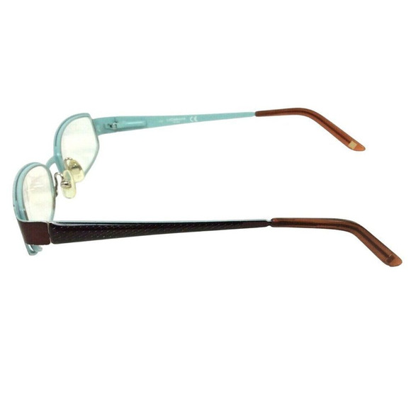 Liz Claiborne Eyeglass Glasses Frames L321 Brown Blue Metal Rectangle 51 18 130 - Picture 3 of 9
